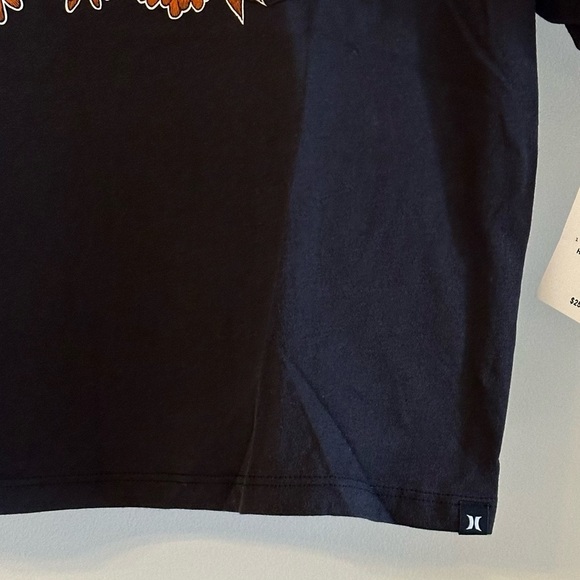 Hurley Black Daisy Graphic Crop Short Sleeve Cotton Top Size Various - Picture 4 of 8